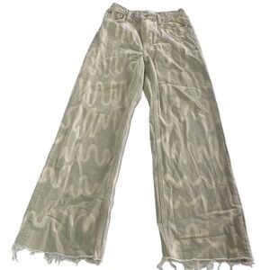 Zara Abstract Print Wide Leg Jeans